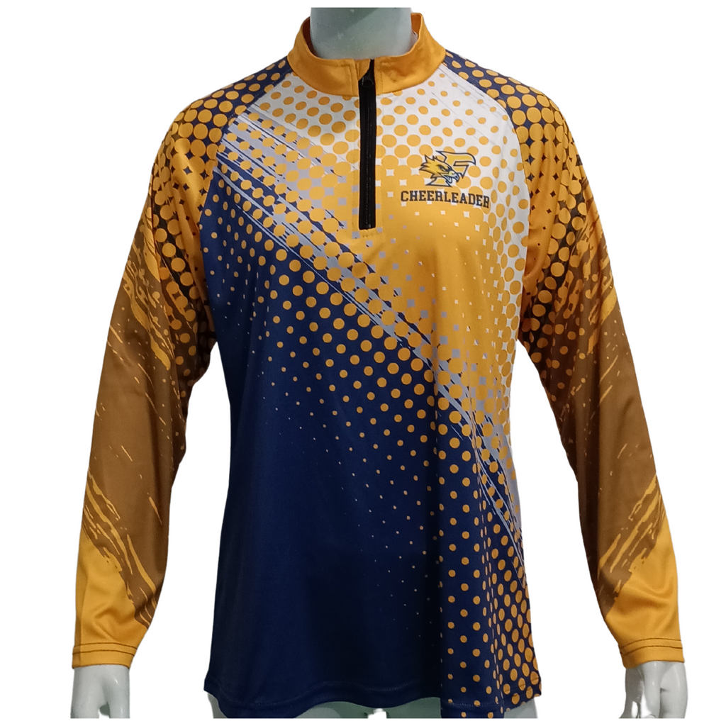 custom sublimated quarter zip long sleeve jacket