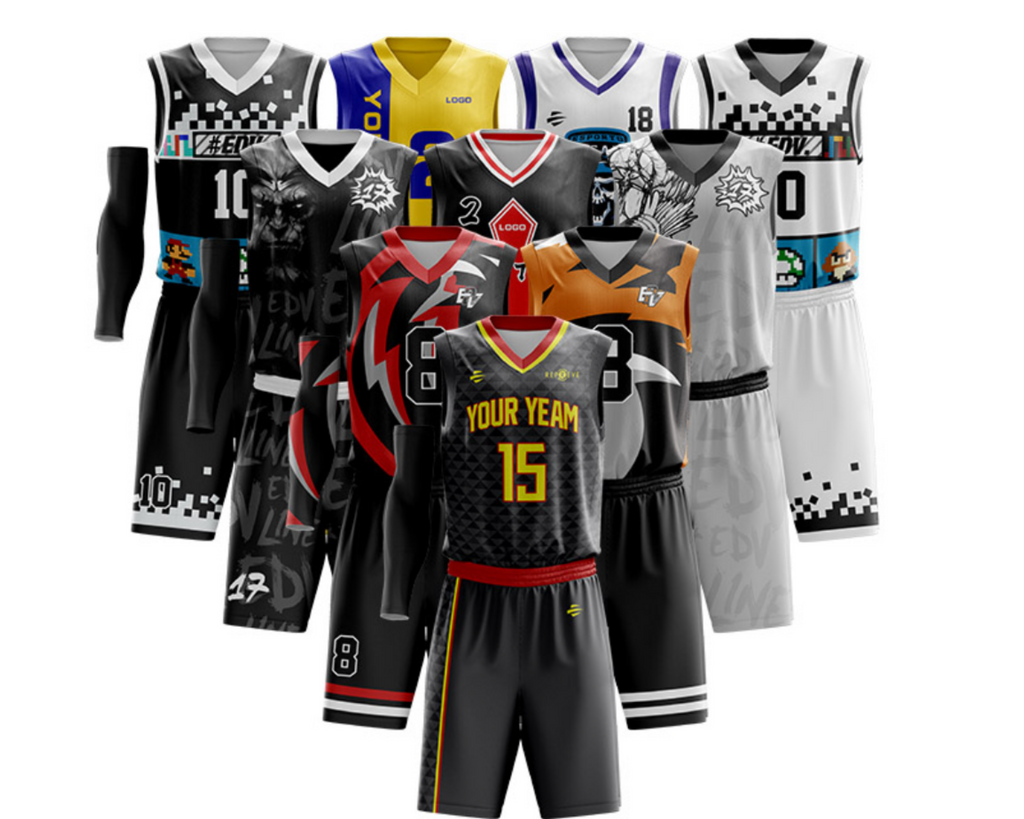 Black Basketball Jersey, Sublimation Basketball Uniform