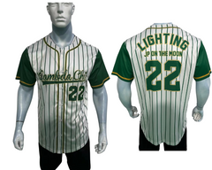 Sublimated Full Button Pinstripe Baseball Jerseys, Prosphere Mets